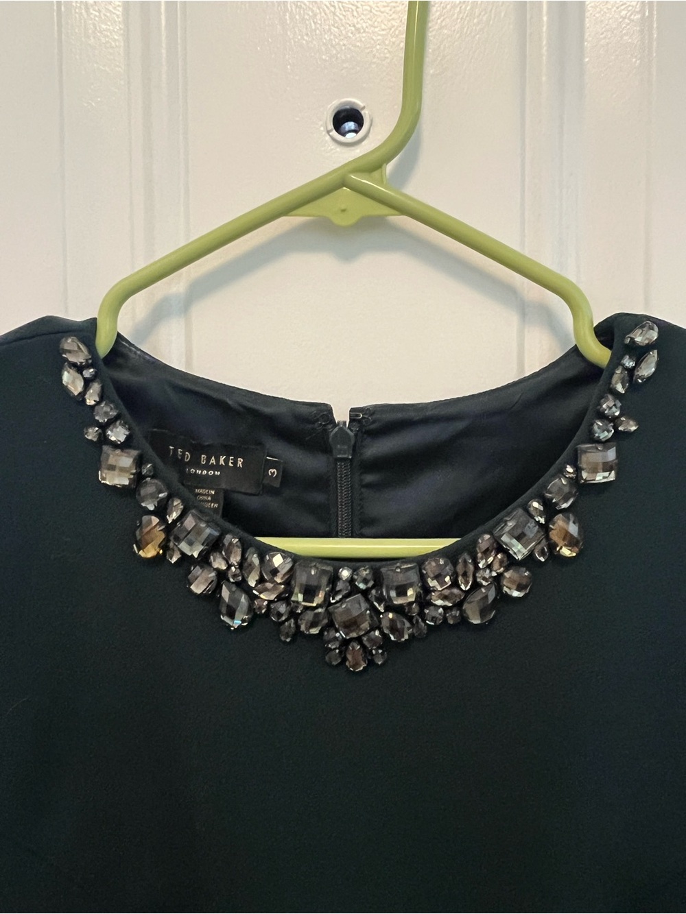 Ted Baker Dardee jewelled, dark green sheath bodycon dress - Picture 6 of 7